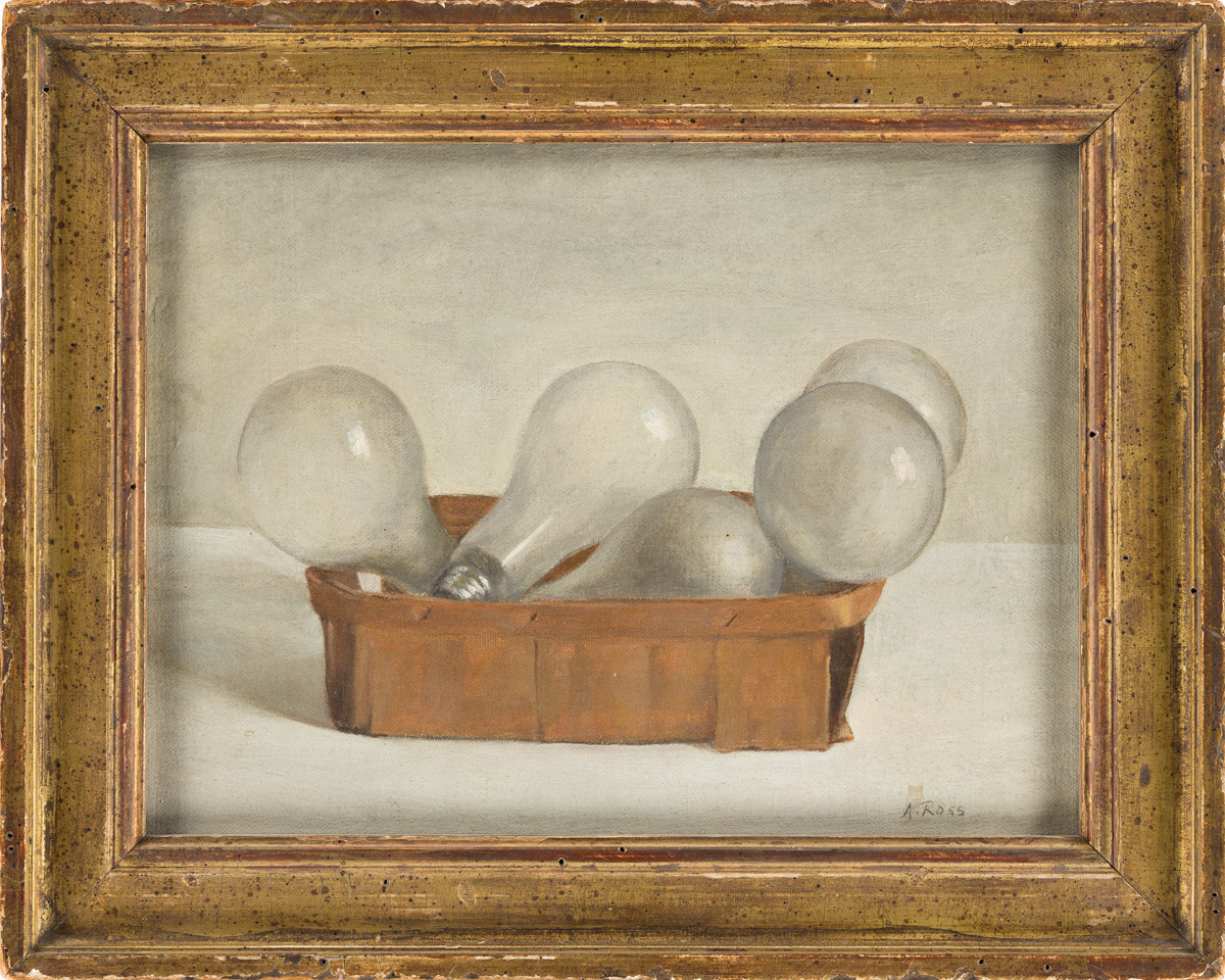 ALVIN ROSS (1920-1975) Light Bulbs in Basket.